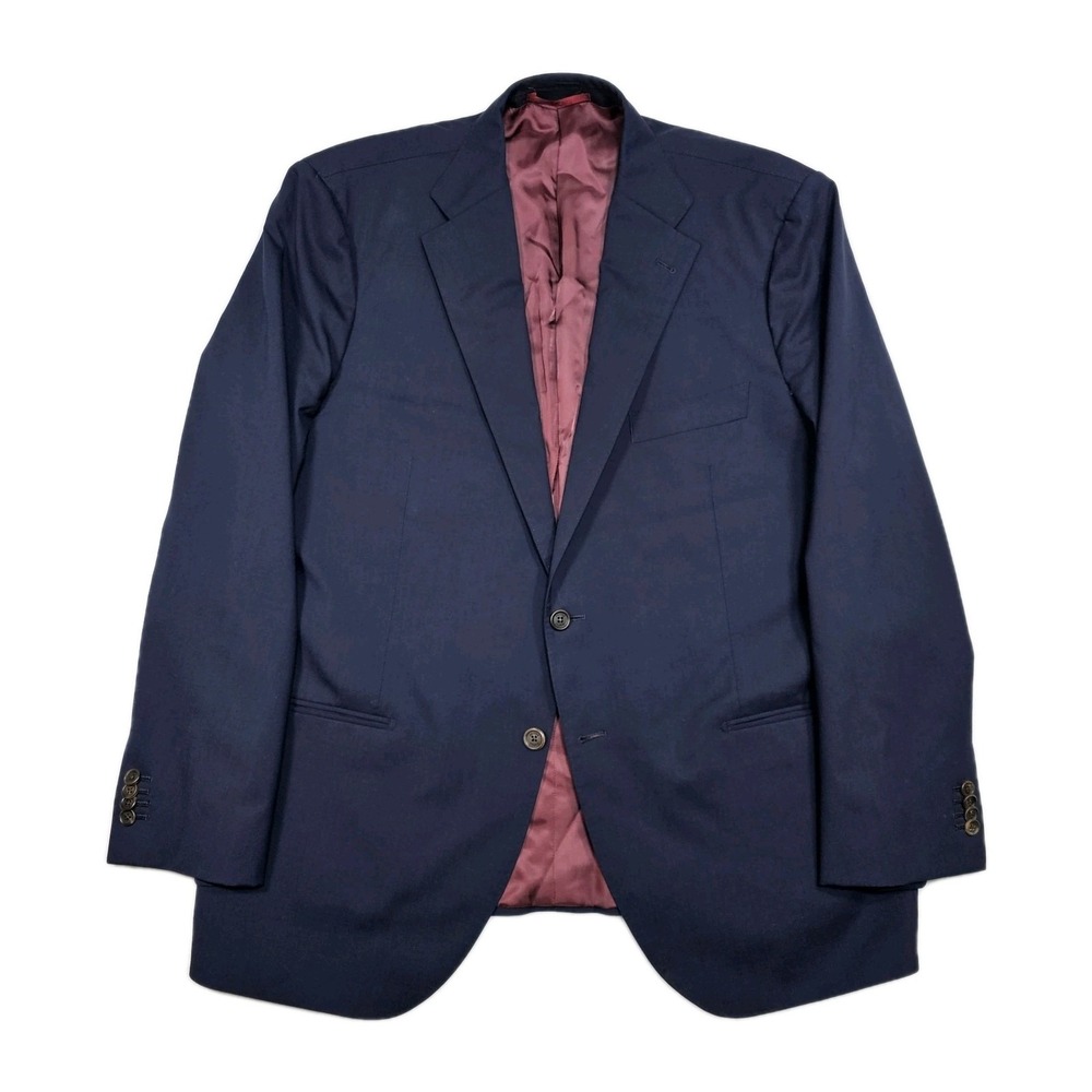Proper Cloth Bespoke Blazer Mens 50L Sport Coat Jacket Wool Dino Filarte Navy